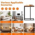 thumbnail image 2 of Furnibear C-Shaped End Table Small Side Table with Sturdy Metal Frame, Walnut, 2 of 11