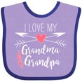 thumbnail image 3 of Inktastic I Love My Grandma and Grandpa Heart and Arrows Boys or Girls Baby Bib, 3 of 4