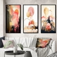 thumbnail image 1 of Designart "Pastel and Gold Boho Chic Serenity II" Modern Geometric Framed Wall Art Set Of 3 - Pink Abstract Frame Gallery Wall Set For Home Decor, 1 of 6