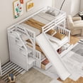 thumbnail image 5 of Bellemave Twin Over Full Bunk Bed with Stairs and Slide, Solid Wood Bunk Bed Frame with Storage Drawers for Teens Adult（White), 5 of 10