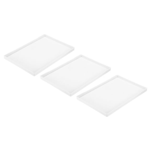 Uxcell 11" x 16" Small White Mini Tray Plastic Rectangular Wooden Serving Trays White 3Pack