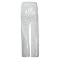 thumbnail image 5 of DHFJKG Women's Sparkly Sequins Pants Straight Leg Elastic Waist Solid Color Pants Party Night Club Leisure Trousers, 5 of 8