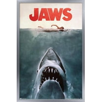 24X36 Jaws - One Sheet Wall Poster, 24" x 36", Framed
