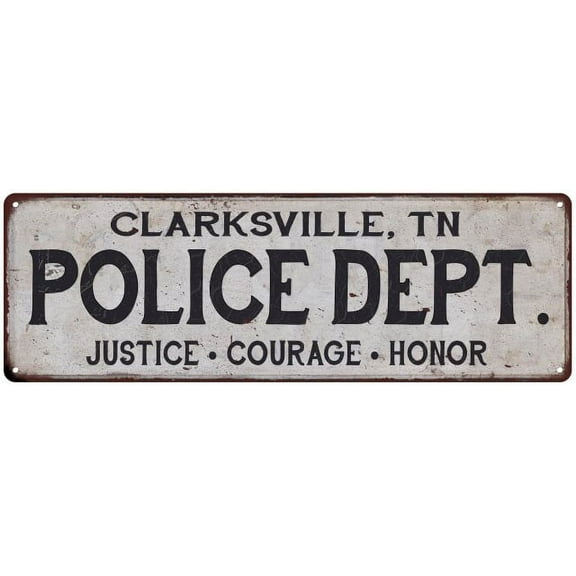 CLARKSVILLE, TN POLICE DEPT. Home Decor Metal Sign Gift 6x18 206180012163