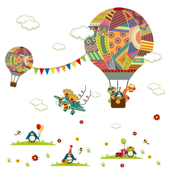 Fridja Removable Art Mural Hot Air Balloon Child Home Living Room Decor Wall Sticker for Home Decor