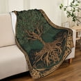 thumbnail image 3 of Celtic Tree of Life Flannel Throw Blanket Soft Cozy Warm Large Yggdrasil Mythology Fleece Blanket for Couch, Bed, Adults, Holiday Christmas Gift, 3 of 8
