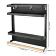 thumbnail image 2 of Folding magnetic spice rack refrigerator magnetic rack spice rack storage cabinet wall-mounted kitchen organization and storage suitable for cabinet hanging spice rack[black], 2 of 8