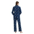 thumbnail image 2 of Apparonia Women's Pajama Sets 100% Cotton Flannel Ladies PJs Button Front Top Drawstring Bottoms Midnight Flurry XXL, 2 of 6