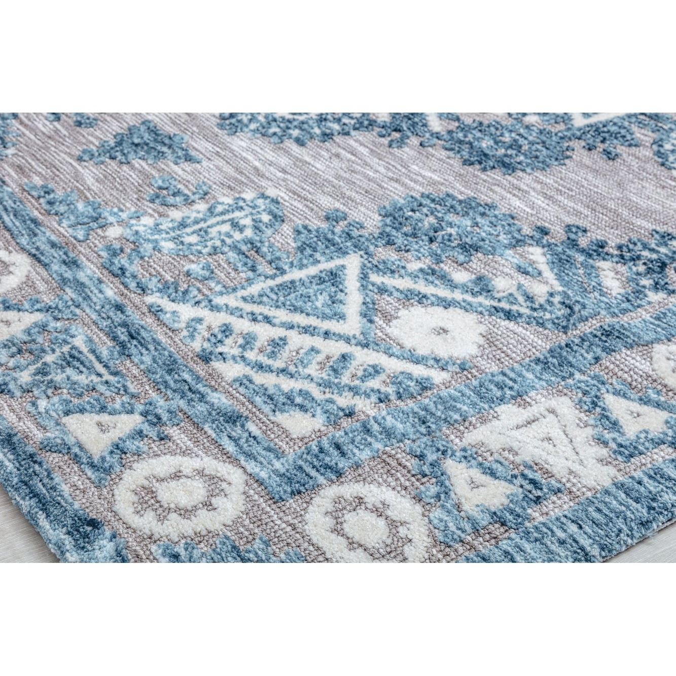 Rugs America GA30A Blue Wonder Tribal Bohemian Blue Area Rug, 2'0"x3'0" Ideal for Living Room, Bedroom, Dining Room and More