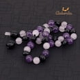 thumbnail image 5 of Amberalia knotted Baltic Amber Necklace with Amethyst, GIA Certificated - for natural remedies - Boost immune System - Cherry-Quartz-Amethyst 12.5”, 5 of 7