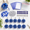 Blue, variant on Blue 12 Set Cheer Pom DIY Making & Beading Kit with Keychains and Bag Tags