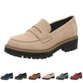 thumbnail image 5 of Women's Solid Color Leather Casual Shoes with Thick Sole Comfortable On Design for Daily Wear, 5 of 5