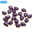 thumbnail image 3 of Unique Bargains 20Pack Teardrop Sew on Rhinestone - 10x7mm Glass Teardrop Crystal Rhinestones in Gold Prong Setting (Dark Purple), 3 of 7
