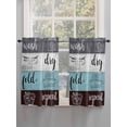 thumbnail image 3 of Kitchen Curtains 45 Inches length, Laundry Room Window Treatment Curtain Drapes, Wash Dry Fold Repeat Splicing Colorful Wood Lightweight Window Panels for Living Room Bedroom, 52"x45", 2 Panels, 3 of 7