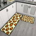 thumbnail image 2 of Cream and Brown Of Leopard Print Kitchen Rugs Sets Of 2,Anti Fatigue Kitchen Mat Rugs Non Slip Washable,Decorative Kitchen Floor Mats for Kitchen,Sink,Laundry,17"X30"+17"X47", 2 of 7