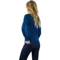 thumbnail image 3 of ToBeInStyle Women's L.S. Knit With Sheering Back Neck Detail - Teal - Small, 3 of 6