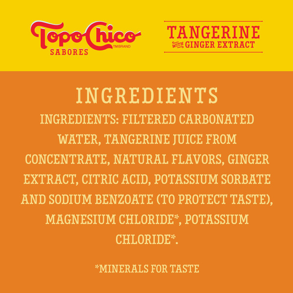 Topo Chico Sabores Tangerine with Ginger Extract Sparkling Water Cans 12 oz 8Cans