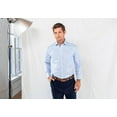 thumbnail image 2 of Ledbury BLUE Gingham Check Slim Fit Dress Shirt, US 17.5, 2 of 4