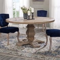 thumbnail image 2 of Pemberly Row 59" Round Modern Pine Wood Dining Table in Brown, 2 of 6