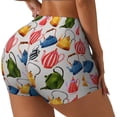thumbnail image 2 of Kdxio Watercolor Teapots Print Workout Shorts for Women Seamless Soft Smooth Gym Yoga Scrunch Active Shorts, 2 of 5