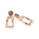 thumbnail image 2 of Pendientes geométricos redondos con forma de rectángulo, pendientes colgantes de aleación, joyería (marrón), 2 of 5