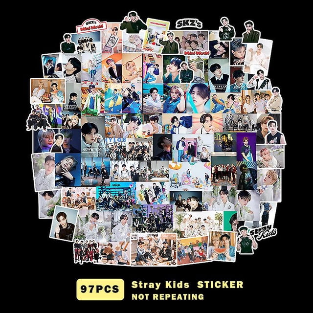 Pegatinas de Kpop Stray Kids, 100 unidades, álbumes de Stray Kids, pegatinas originales, lindas pegatinas originales de Stray Kids, mercancía de Stray Kids (100 unidades originales)