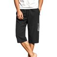 thumbnail image 2 of Xdegoge Mens Workout Capri Shorts Below Knee Length Elastic Waist Drawstring with Zipper Pockets Quick Dry Lightweight Athletic Running Gym Training Activewear, 2 of 7