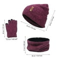 thumbnail image 4 of winter hat and gloves for womenWomen&Men Autumn Winter Warm Wool Hat Scarf Gloves Slouchy Three Winter Knit Cap Screen Mittens Scarves Sets, 4 of 7