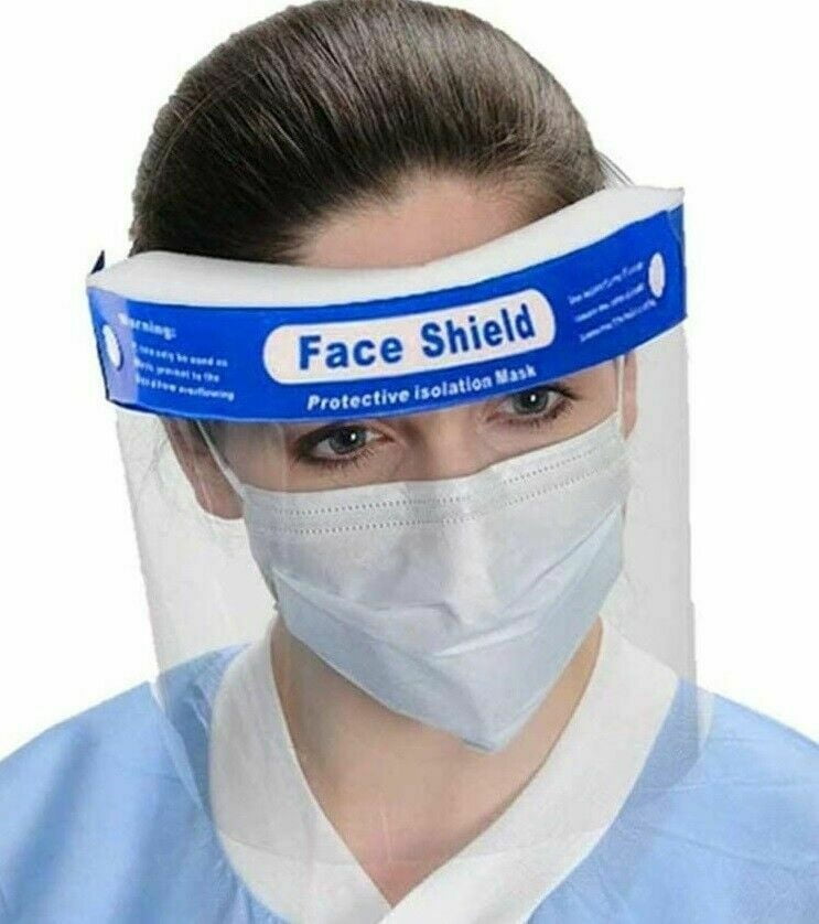 Full Face Shield Visor Protection Film Reusable Eye Mouth Safety Guard 