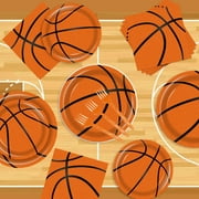 96 Pcs Basketball Plates & Napkins - Party Supplies, Birthday Decorations, Party Favors