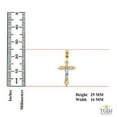 thumbnail image 4 of TGDJ 14K Real Fine Gold Two Tone Linear Cross Jesus Crucifix Charm Pendant (25x16 MM), 4 of 5