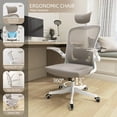 thumbnail image 4 of Ergonomic Office Chair with Lumbar Support, Adjustable Height, 2D Flip-up Arms, Breathable Black Mesh, Comfortable Desk Chair Chair for Home, Office, Study & Gaming, 4 of 11