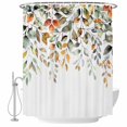 thumbnail image 2 of Shower Curtains for Bathroom, Orange Green Eucalyptus Leaves Waterproof Fabric Shower Curtain, Fall Botanical Watercolor Decorative Bathroom Curtain for Bathtub, 36"x72", No Hooks Included, 2 of 9