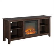 Essential MDF 58" Traditional Farmhouse Electric Fireplace TV Stand - Brown