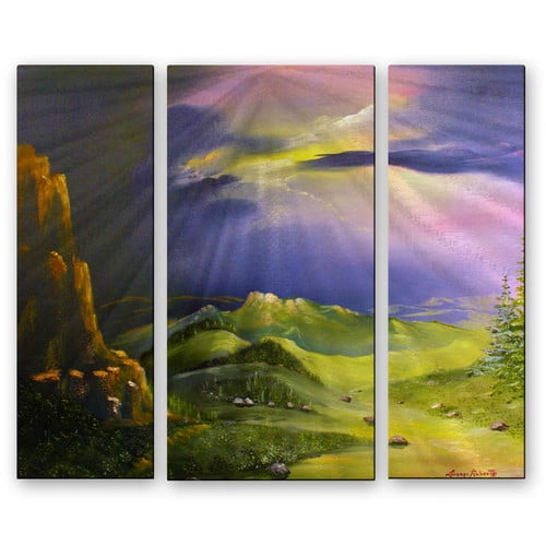 All My Walls 'The Path V.2' by Lorenzo Roberts 3 Piece Painting Print Plaque Set