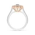 thumbnail image 2 of Angara Natural 0.45 Ct. Blue Sapphire with Diamond Vintage Inspired Ring in 14K White & Rose Gold for Women (Ring Size: 3), 2 of 12