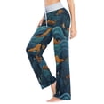 thumbnail image 4 of Women's Long Sleep Pants Home Pants Sleep Pants Wide-Leg Pants Design Elastic Fabric Casual Pants S Dark Blue Clouds, 4 of 6