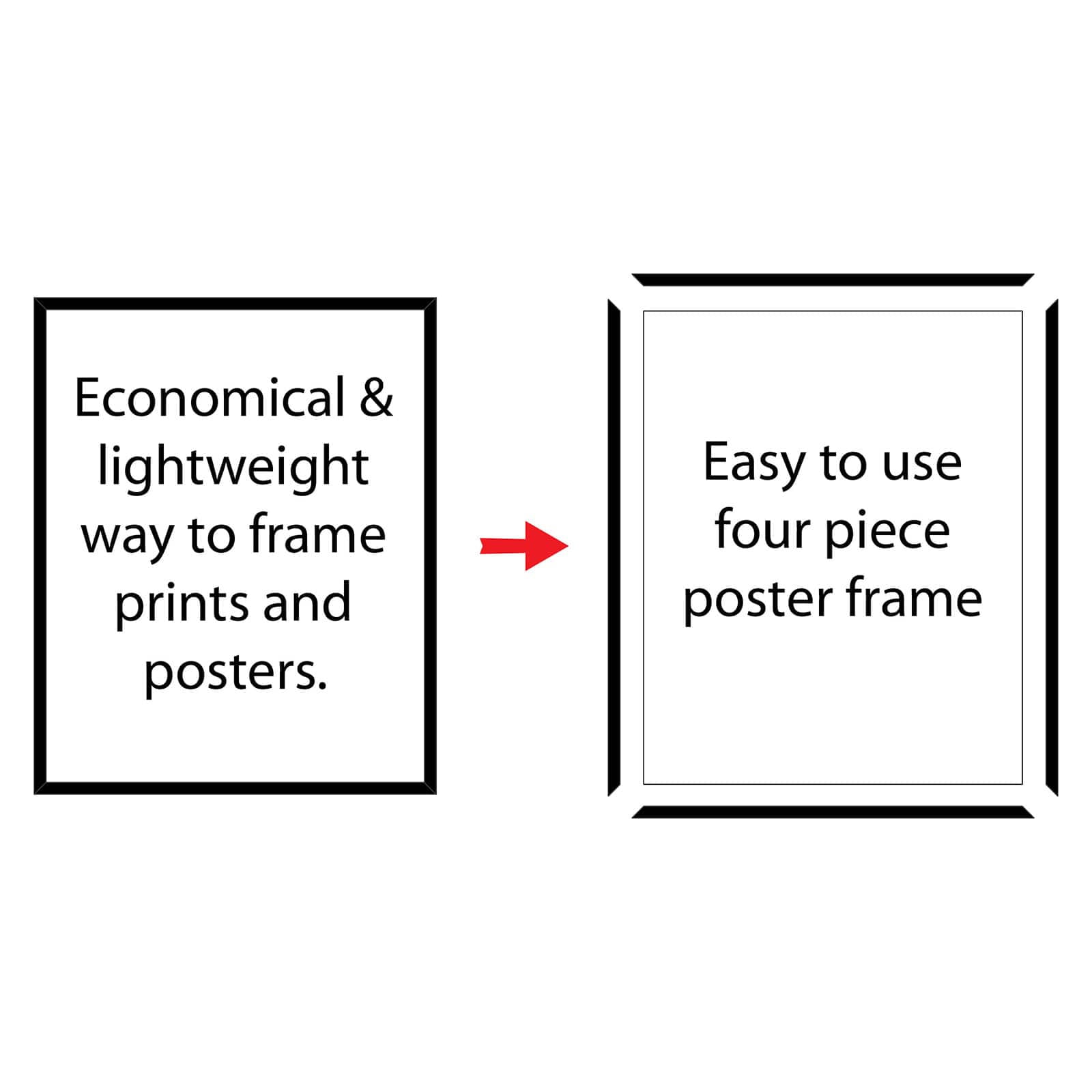 Studio Decor 18" x 24" Plastic Poster Frame Styleline - Includes Hanging Hardware, Horizontal or Vertical Display - Black, Bulk 6 Pack