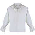 thumbnail image 2 of Mens Ruffle Tuxedo Shirt Mens Pirate Shirt Ruffle Victorian Medieval Renaissance Steampunk Vampire Poet Shirts Lace Up Colonial Steampunk Gothic Shirt Halloween Cosplay Costume Puffy Shirts, 2 of 5