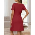 thumbnail image 3 of Merokeety Womens Summer Dresses Elegant Business A Line Bodycon Work Short Dress Wine l, 3 of 4