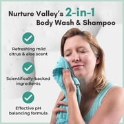 Nurture Rinse-Free Body Wash & Shampoo, 8 oz No-Rinse Waterless Cleansing Foam with Aloe Vera for Hair & Body, Sensitive Skin, Women & Elderly, 3 Pack