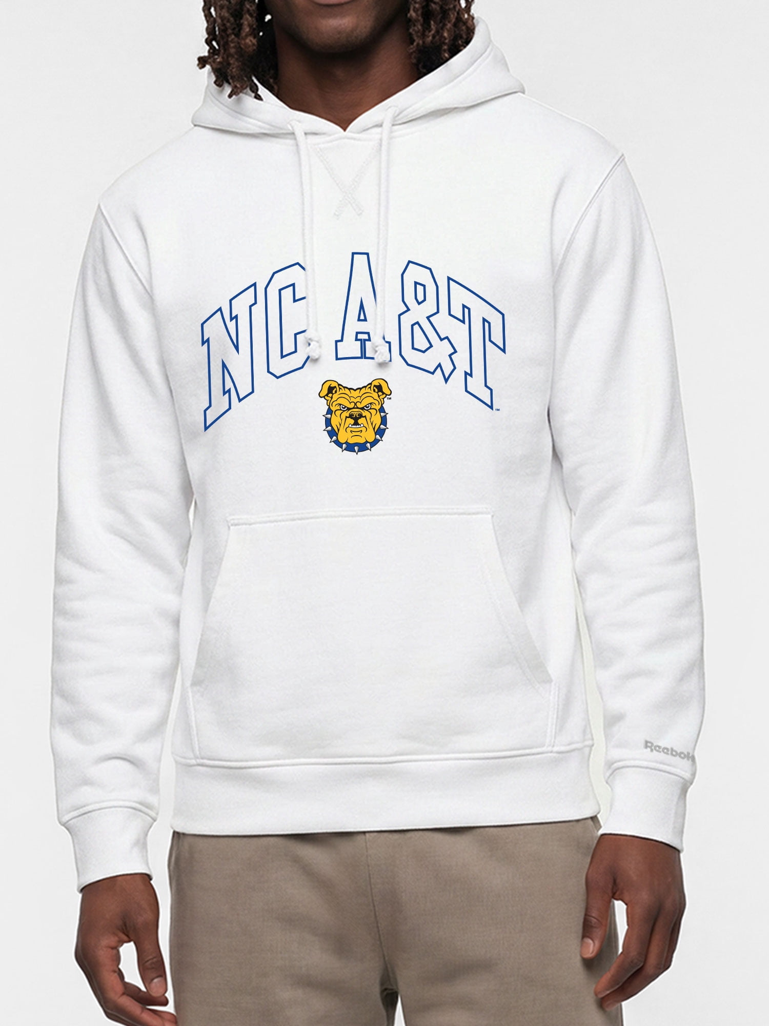 North Carolina A&T Aggies Reebok Mens White Hooded Sweatshirt