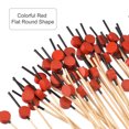 thumbnail image 4 of Uxcell Bamboo Cocktail Toothpicks Red Flat Round Drink Picks Skewer 100Pack Black Sticks, 4 of 8