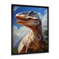 thumbnail image 2 of Designart "Velociraptor Portrait" Animals Framed Wall Art - Modern Orange Dinosaur Living Room Framed Canvas Art, 2 of 6