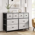 thumbnail image 6 of REAHOME 8 Drawer Steel Frame Bedroom Storage Organizer Dresser, Dark Taupe, 6 of 7
