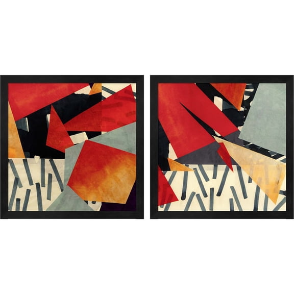 Great Art Now Memphis Blues by Leonardo Bacci, 2 Piece Framed Art Set Each 13.25"W x 13.25"H