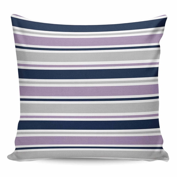 Purple Grey Striped Pillow Covers 24x24 Inch Decorative Throw Pillow Cover, Farmhouse Stripes Modern Abstract Art Sofa Pillowcases Accent Cushion Case Home Decor Bedroom Living Room