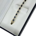 thumbnail image 3 of 925 Silver Blue Sapphire And CZ tennis Bracelet / 14k Gold plated Bezel Set Sapphire Tennis Bracelet, 3 of 4