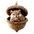 thumbnail image 2 of Sleeping Forest Animal Ornament, Acorn Christmas Tree Decor, Three Dimensional Sleeping Woodland Creature NestLED in A Textured Acorn, Sculpted Resin with DetaiLED Seasonal Styling, 2 of 8