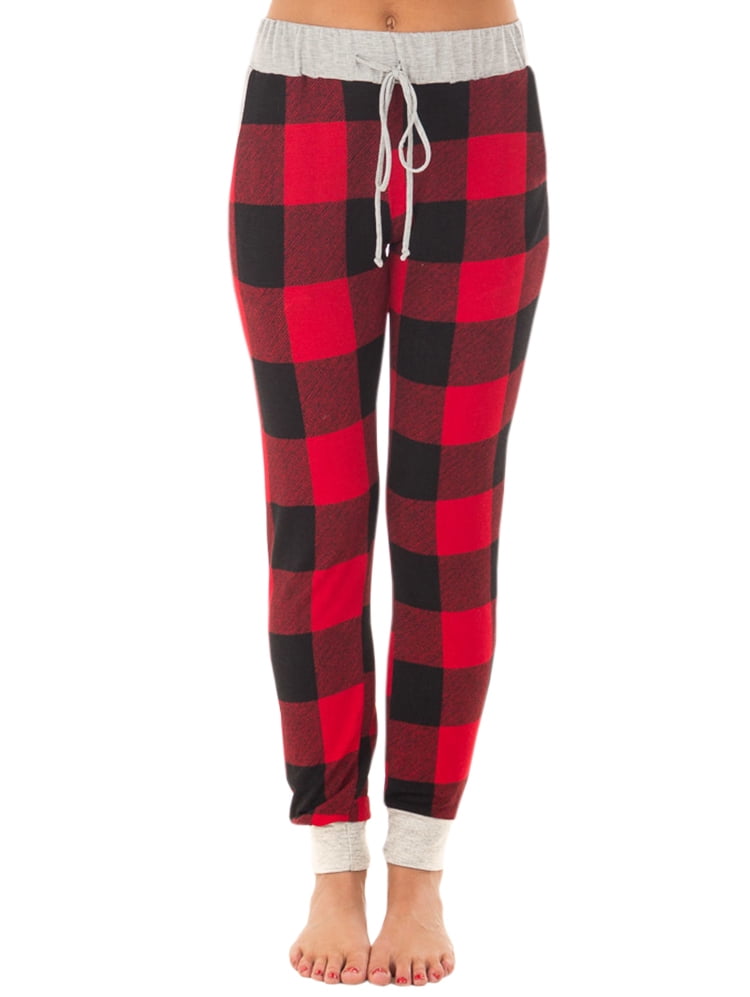 womens plaid jogger pajamas
